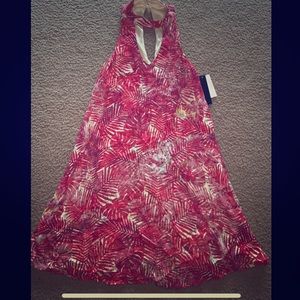 Sleeveless Dress Ivory/Watermelon Color